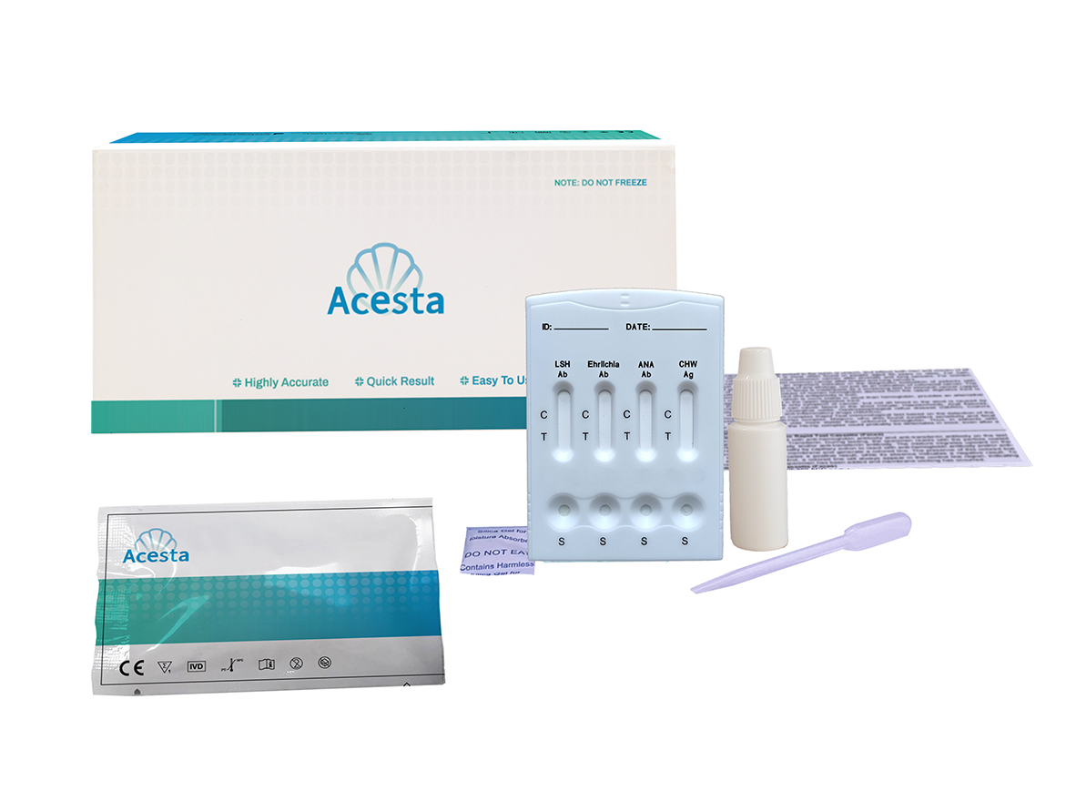Canine LSH Ab+Ehrlichia Ab+Anaplasma Ab+CHW Ag Combo Rapid Test